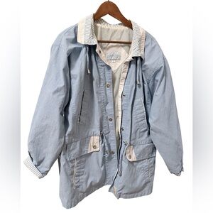 Vintage Karizma Light Blue Anorak Jacket with Cream Trim